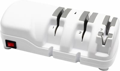 TIM® Messenslijper - Messenslijper Elektrisch - Messenslijpers - Messen Slijper - Wit - 22cm x 11cm x 8cm