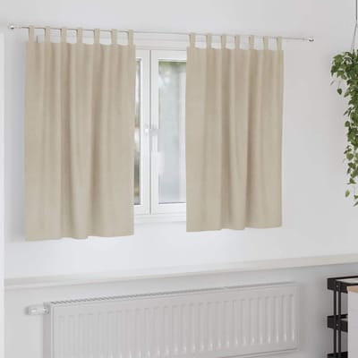 vidaXL - Blackout - Gordijnen - met - Hanging - Lussen - 2 - stuks - Crème - Velours