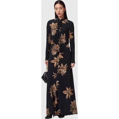 AllSaints Mina Dress Petra Black Taglia: 2 | Maxi abiti Outlet | Donna | Nero