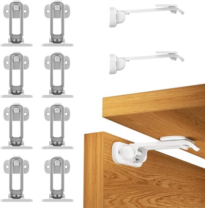 Veilige Kindersluiting voor Kasten en Lades - Eenvoudige Installatie, Onzichtbaar Design, 10 Stuks
