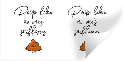 Muurstickers - Sticker Folie - Spreuken - Quotes - Poop like no one's sniffing - Poep - Drol - 40x20 cm - Plakfolie - Muurstickers Kinderkamer - Zelfklevend Behang - Zelfklevend behangpapier - Stickerfolie
