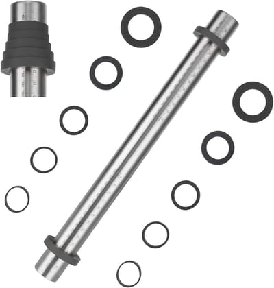 Verstelbare deegroller - Bakroller met ringen - Bakken en patisserie - Met dikteringsringen - 40 cm - Grijs