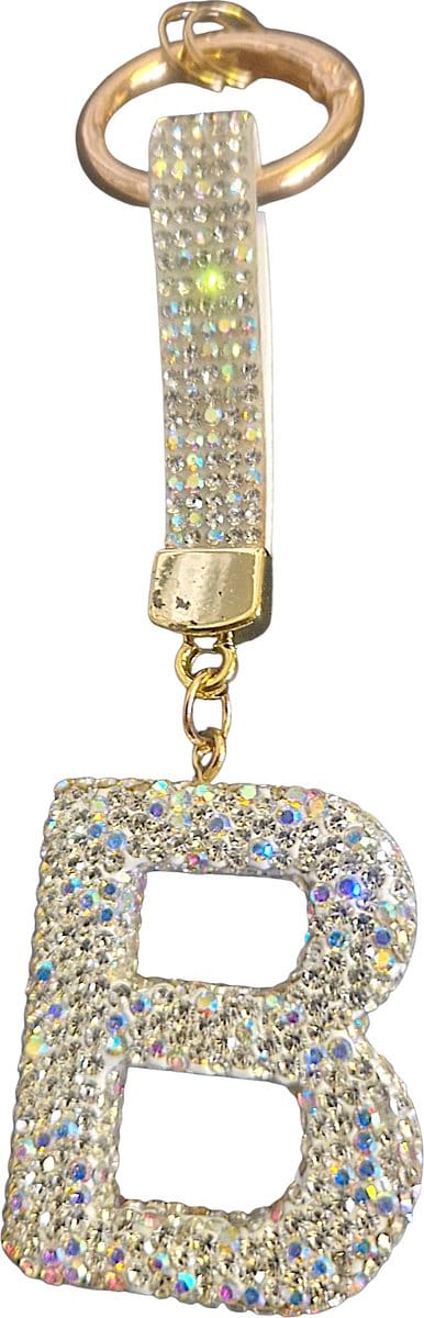 Sleutelhanger Letter B STRASS | SLeutelhanger met jouw Letter | Gepersonaliseerd Cadeau | Moederdag cadeau | Verjaardagscadeau | Persoonlijk cadeau | Persoonlijk Geschenk | Tashanger | Sleutelhanger | Bedankt cadeautje
