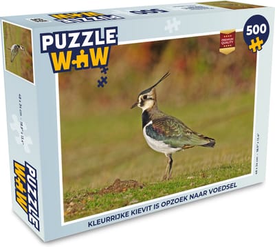 Puzzel Kleurrijke kievit is opzoek naar voedsel - Legpuzzel - Puzzel 500 stukjes