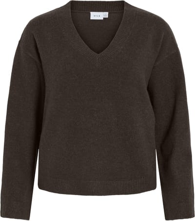 VILA - VILIGA L/S REV V-NECK KNIT TOP - NOOS - Dames - Gebreide truien