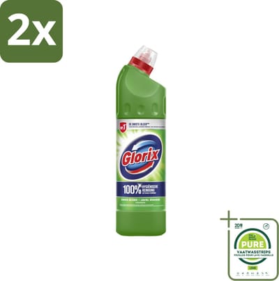 Glorix - Bleek - Dennen - Bescherming tegen Kalkaanslag - 750 ml - Voordeelverpakking - 2 stuks - Toilet reinigen - Kalkaanslag voorkomen