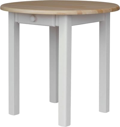 Houten Eettafel - Keukentafel Landelijk - Gezellig Tafelen - Handgemaakt Grenenhout - 50 cm Diameter - Wit