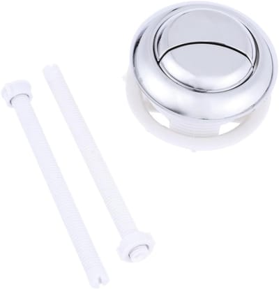 Dubbele Spoeltoilet Drukknop - Toiletknop Stortbak - Toilet Onderhoud - Universeel Compatibel - 48 mm Gat - Zilver