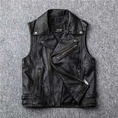 Zwaar Motorfiets Harley Vest Vintage Do Old Hoofdlaag Leer Leren Jas Leren Motorkleding Mode Mannen 3XL gray