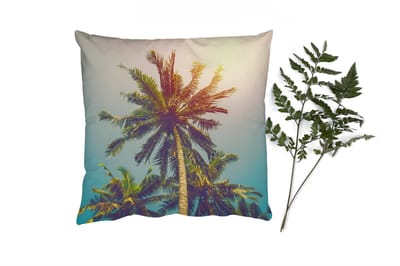 Sierkussens - Kussentjes Woonkamer - 40x40 cm - Palmboom - Zomer - Tropisch - Zon