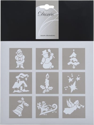 Kleine kerst raamsjablonen - vel van 18 x 25 cm - raamversiering