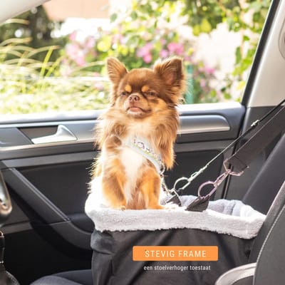 Hondenautostoel Voor Kleine Honden Met Kussen En Veiligheidsgordel – Stabiele En Waterdichte Stoel Voor Passagiersstoel En Achterbank