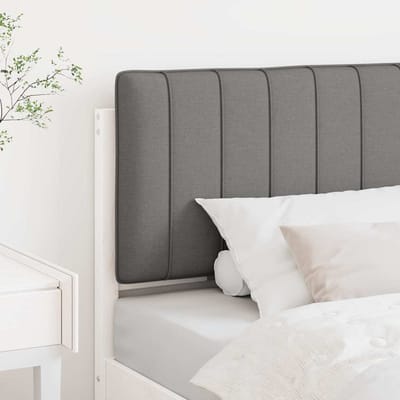 vidaXL - Gestoffeerd - hoofdbord - met - hoofdeinde - Wit - en - Lichtgrijs - 90 - cm