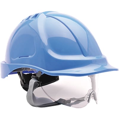 Veiligheidshelm met vizier korenblauw portwest pw55