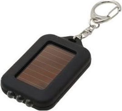 ABC-Led Zaklamp op Zonne-energie - sleutelhanger met 3 blauwe LED lampjes