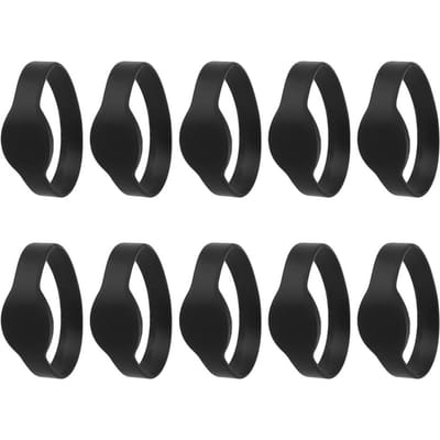 10pcs Bracelet RFID 13,56Mhz Bracelet en Silicone Étanche Carte IC pour Piscine Salle de Sauna noir