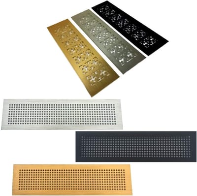 Ventilatierooster met klep - Retourluchtrooster aluminium - Frisse lucht behouden - Honingraat patroon - 80 x 300 mm - Goud