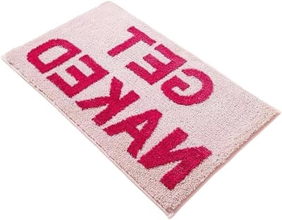 Lichtroze antislip badmat, absorberend en machinewasbaar, 40 x 60 cm, ideaal voor badkamer en douchegebruik
