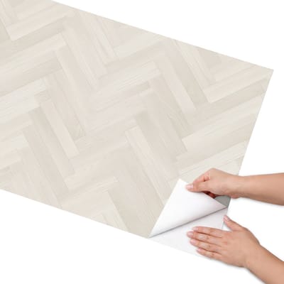Coloray Meubel Wrap Folie - Beige Meubelfolie - 65x130 cm - Decoratiefolie Licht visgraatpatroon - Meubel Wrap Folie - Minimalist Meubelfolie - Plakfolie Meubels - Keuken decoratie - Texturen