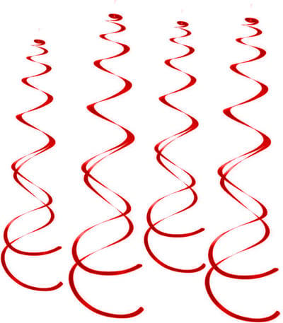 Rode Hangdecoratie Slingers Swirl Verjaardag Versiering Feest Versiering Swirls Plafond Decoratie Rood - 6 Stuks