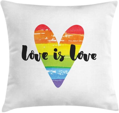 ABAKUHAUS Kussenhoes – Liefde is Liefde Regenbooghart – 40x40 cm
