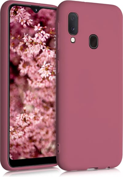 kwmobile telefoonhoesje geschikt voor Samsung Galaxy A20e - Hoesje voor smartphone - Back cover in donkerroze
