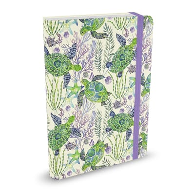 Peter Pauper Mid Size notitieboek - Sea Turtles - met elastieksluiting - 16x21 cm