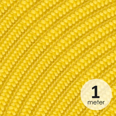 Home Sweet Home - Strijkijzersnoer Geel - stof - bestel per meter - elektriciteitssnoer 3 aderig - textielkabel 3x0.75m² - VDE gekeurd