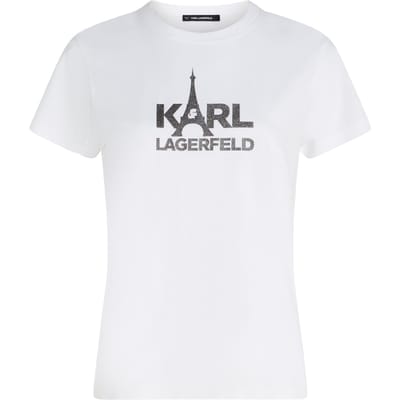 Karl Lagerfeld Stack Paris Foil Print T-shirt White Taglia: S | Maglie Sportivi Outlet | Donna | Bianco