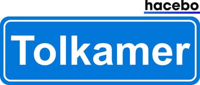 Hacebo - Plaatsnaam Sticker - 29x10 CM - Tolkamer sticker - Verkeersborden sticker - grappige cadeaus - Tolkamer
