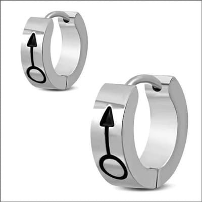 Aramat Jewels | Oorringen | Elegante Stalen Oorringen met pijltje | | | |4mm | Staal | Volwassenen | Verkleurd niet