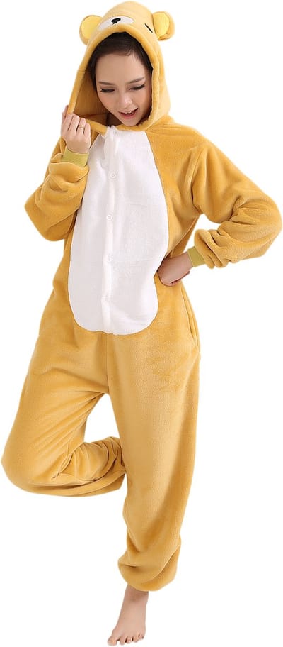 Beer Onesie Pak Kostuum Outfit Huispak Jumpsuit Verkleedpak - Verkleedkleding - Halloween & Carnaval - SnugSquad - Kinderen & Volwassenen - Unisex - Maat XXS voor Lichaamslengte (115 - 130 cm)