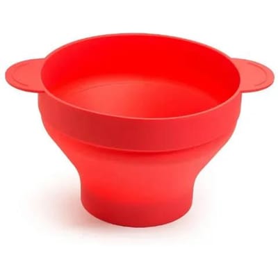 Keuken Magnetron Popcorn Kom Emmer Silicone DIY Rood Popcorn Maker met Deksel Chips Fruit Schaal Hoge Kwaliteit Gemakkelijke Gereedschappen small red