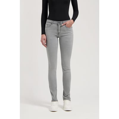 Mud Jeans Faye Low Slim Light Grey Size: W27L34 | Formal pants Outlet | Dames | Grijs