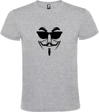 Grijs T shirt met print van " Vendetta " print Zwart size M