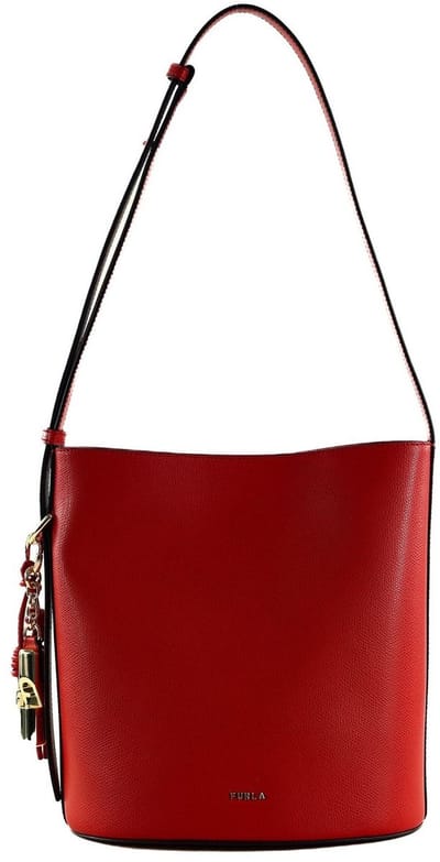 FURLA Leren schoudertas Roxie Bucket Bag M1 Red rood
