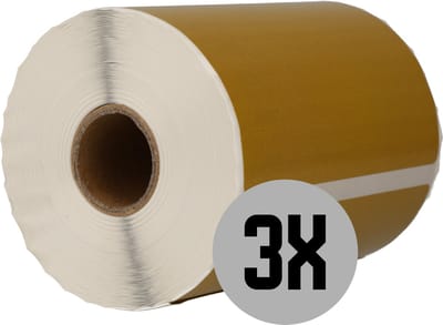 DULA Dymo Compatible labels - Goud - S0904980 - Grote verzendetiketten - 3 rollen - 104 x 159 mm - 220 labels per rol
