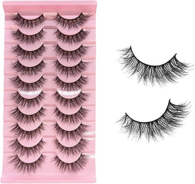 Set van 10 Halve Nepwimpers voor een Natuurlijke Look