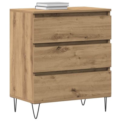 vidaXL - Dressoir - Artisan - Eiken - 60 - x - 35 - x - 70 - cm - Bewerkt - hout