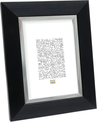 Deknudt Frames fotolijst S41NH2 - zwart met zilverbies - 20x28 cm