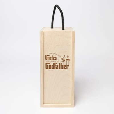 Houten kistje - Houten kistje met deksel - Gin cadeau - Godfather design