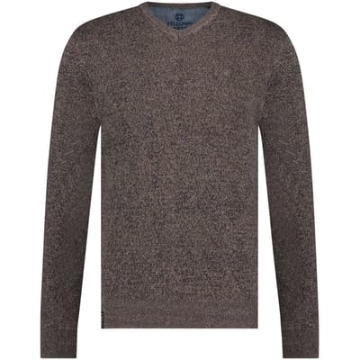 Fellows United Pullover v-neck argyle fantasy Brown (32.1120 - 141)