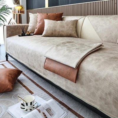 Technologie Doek Sofa Hoes Kattenkrab Huisdier Hond Banken Mat voor Woonkamer Antislip Sofa Handdoek Bank Overtrek L-vorm Sofa Hoes 1pc 45x45 pillowcase white