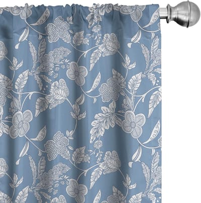 Abakuhaus – Blauw-witte gordijnen 2-delige set 150x175 cm – microvezel