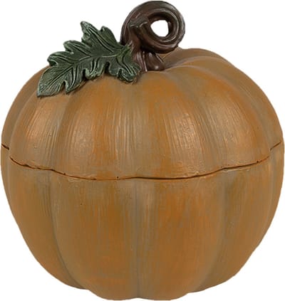 Clayre & Eef Decoratie Beeld Pompoen Ø 10x8 cm Oranje Polyresin Herfst decoratie