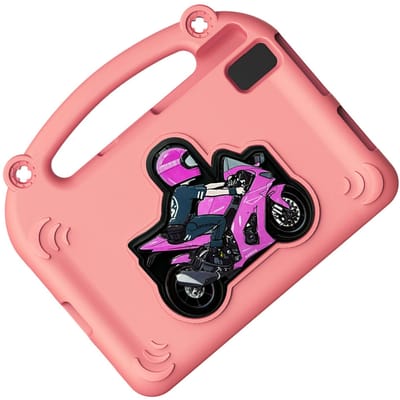 Étui de protection en EVA compatible avec Samsung Tab S6 S5E A7 Antichoc Adapté aux enfants avec support intégré Rose rose