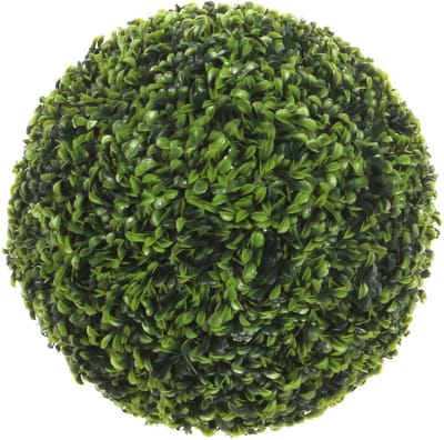 Mica decorations Kunstplant Buxus bol - Theeblad - groen - D37 cm - UV-bestendig - Buxusplant - Buxusbol