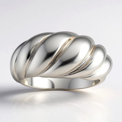 Cavill - Geplatineerde Zilveren Ring - 925 Sterling Zilver - Brede Gepolijste Hoogglans Damesring - Elegant Modern Tijdloos - Maat 16-20