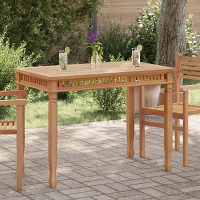 Massief Teakhouten Tuintafel 120x65 cm Buiten Rechthoekig