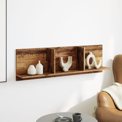 vidaXL - Wandkast - 100x16,5x30 - cm - bewerkt - hout - oud - houtkleurig